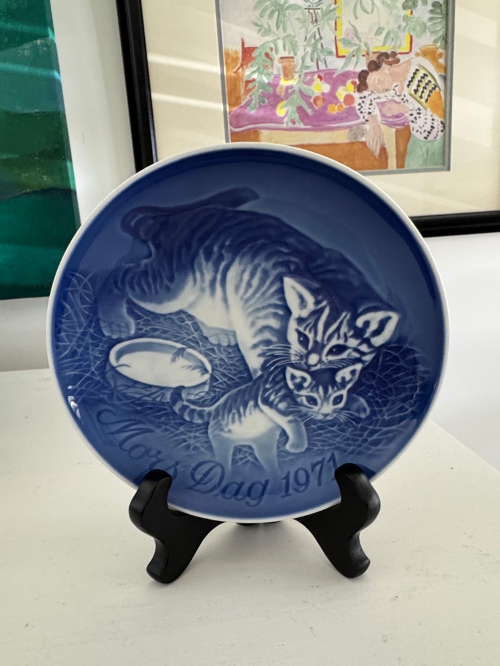 Mom and Kitten  Plate - Mothers Day 1971 Gallery Wall Bing & Grondahl Denmark